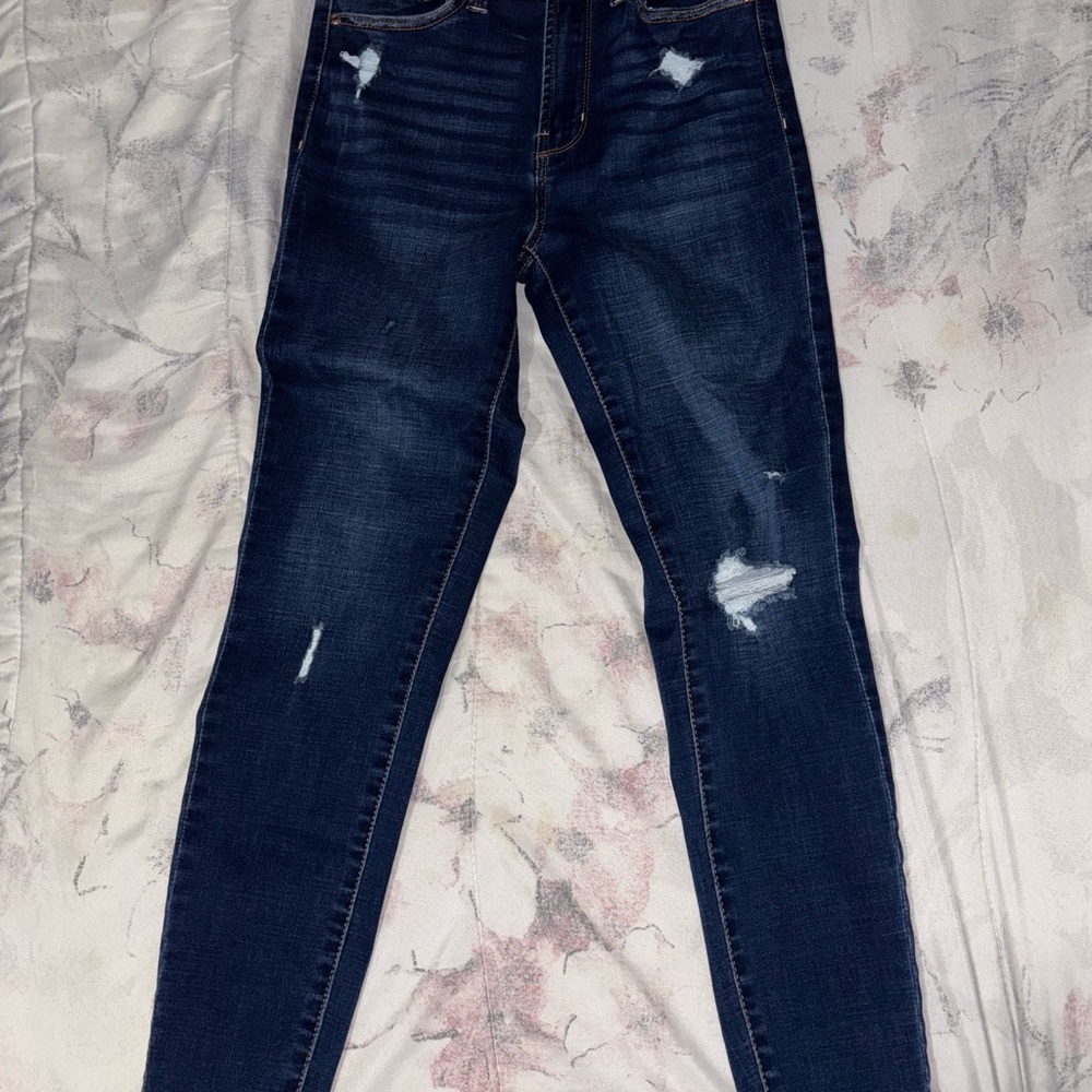 Distressed Dark Blue Women's Jeans